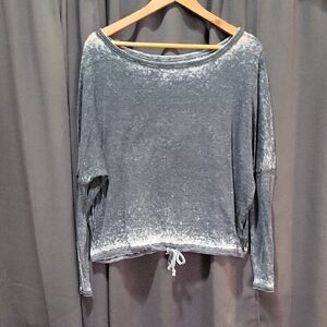 Casual Blue Long Sleeve Top